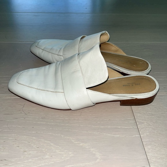 Designer Rag & Bone genuine leather slip-on loafer mules sz 39 - Picture 5 of 11